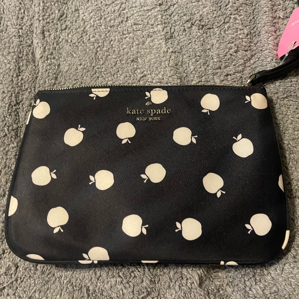 Kate Spade Black & white Apple Wristlet Strap